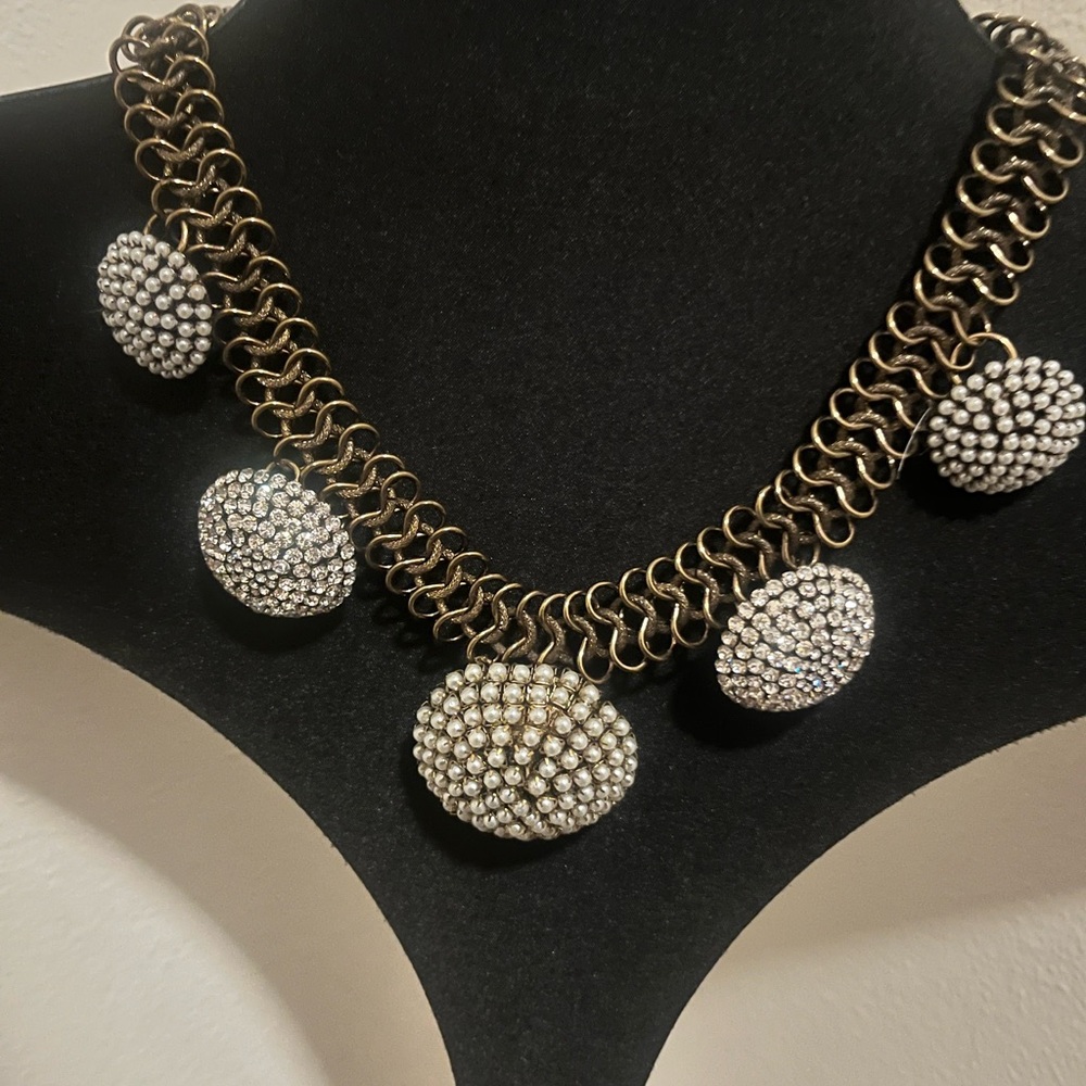 Chico's Gold and Silver Beaded Necklace